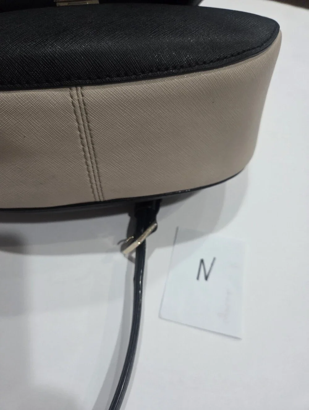 Kate Spade Two-Tone Leather Crossbody Bag - Black & Rose Cream